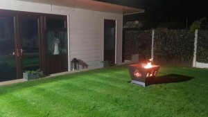 Fire pit in garden